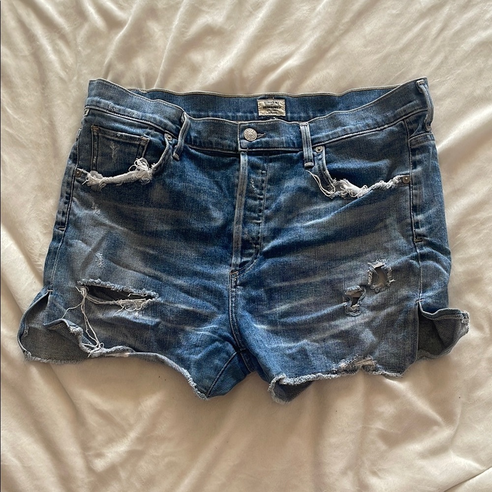 Citizens Of Humanity Distressed Blue Jean Shorts size 30